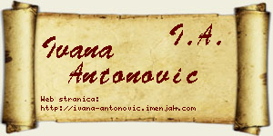Ivana Antonović vizit kartica